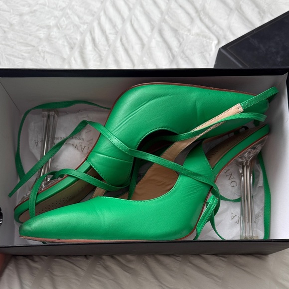Azalea Wang Shoes - Chic Green Strappy Heels